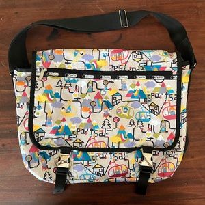 Lesportsac Skiing Gnome Penguins Messenger Bag